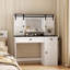 Farmhouse Dressing Table with Lighted Mirror and Storage