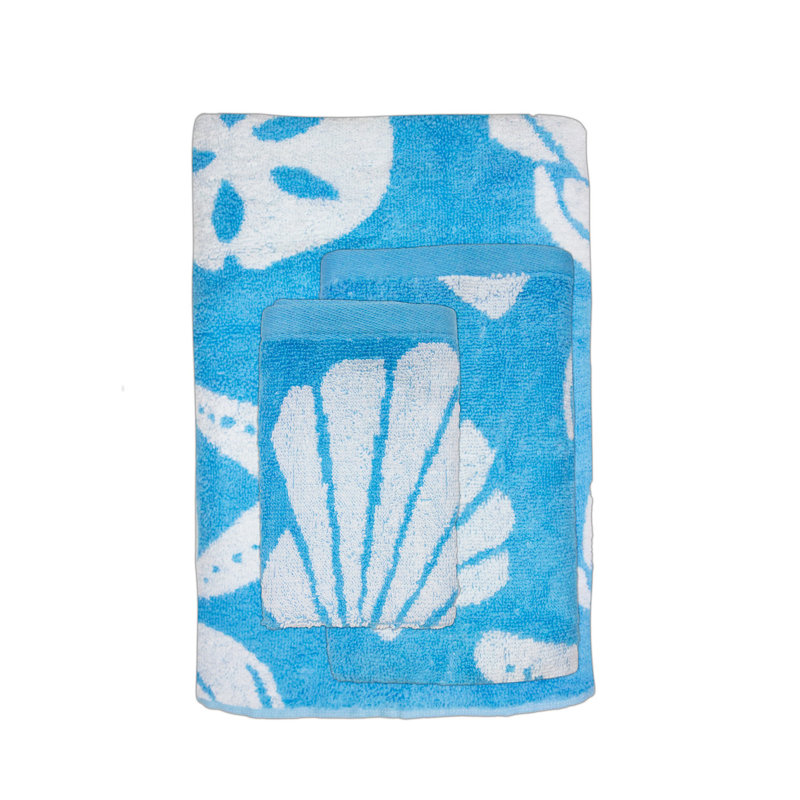 Ensemble de débarbouillettes 3 pièces Yoxall, Bleu