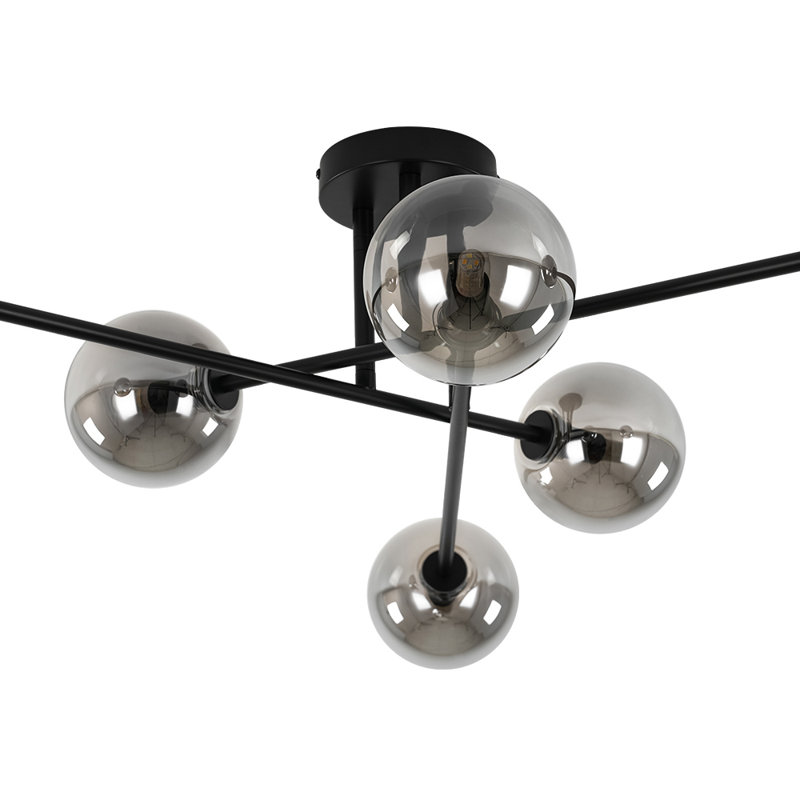 6 - Light Linear Sputnik Glass Semi Flush Mount