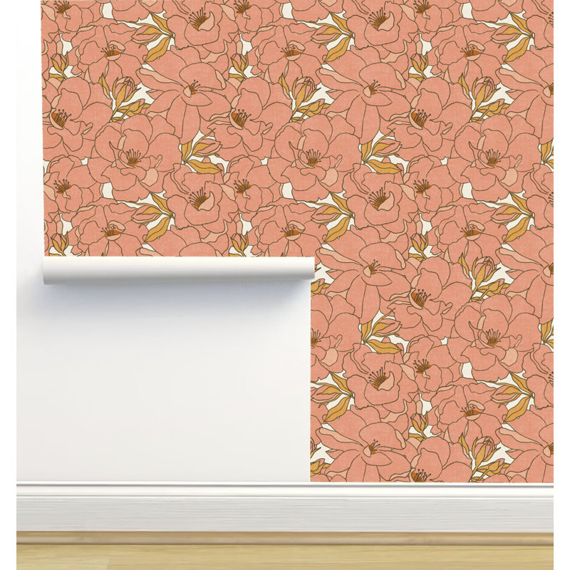 Rouleau de papier peint adhésif texturé L 6 pi x l 24 po Amy Mac Ready Designs, Rose