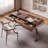 55.12"Brown Rectangle Saddle Leather Writing Desk,3-drawer-692315351