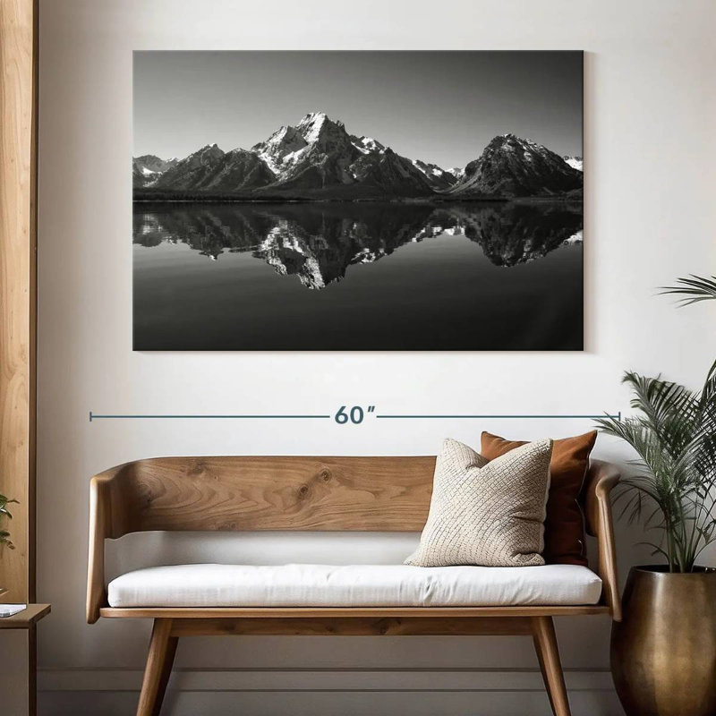 Alvord Grand Teton Mountains BW, H 34 po x l 51 po