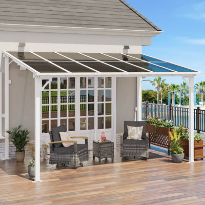 Gazebo, Wall Mounted Gazebo, Lean To Metal Awnings Gazebos, Gazebo Pergola With Sloped Roof, Outdoor Patio Gazebo Awning For Backyard, Deck
