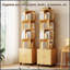 Bibliothèque d'angle rotative à 5 niveaux avec tiroir, rangement en bois compact pour les petites pièces et rangement élégant