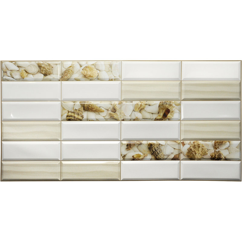 Panneau mural en vinyle l 38 po x l 19 po blanc Falkirk 3D