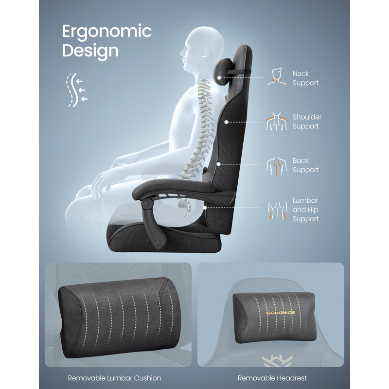 Office Chair with Headrest, Black