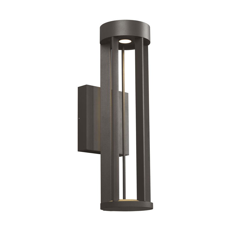 Turbo LED Outdoor Armed Sconce, Bronze