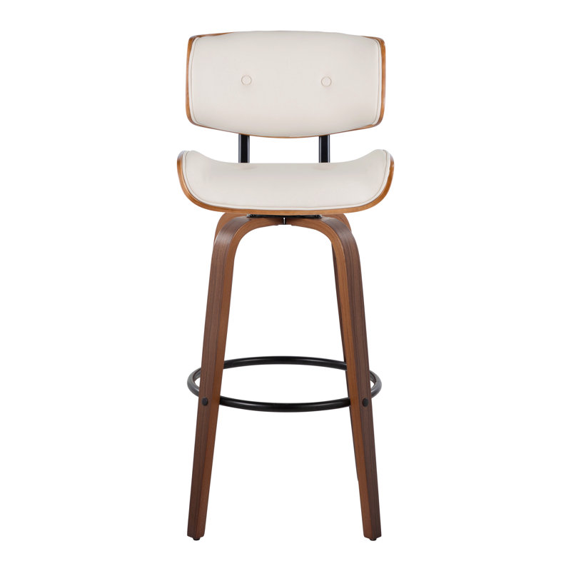 Arabelle Swivel Upholstered Counter Stool, Cream