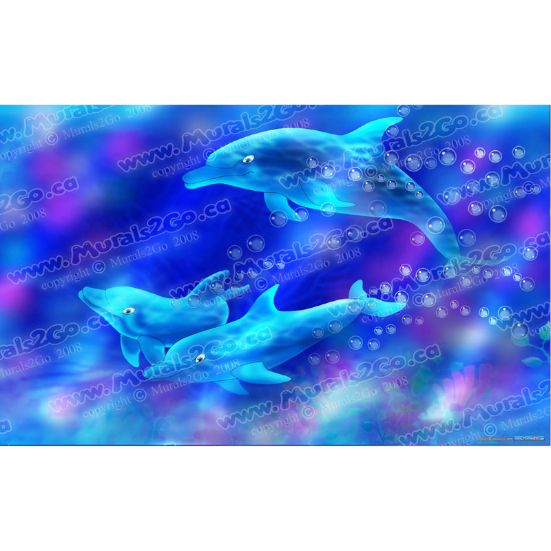 Adhésif décoratif dauphins, H 30 po x l 48 po