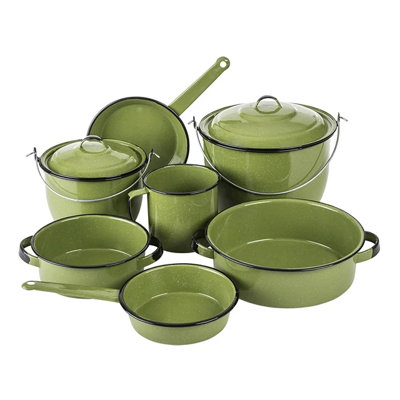 Huasteca 9 - Piece Enamelware Cookware Set