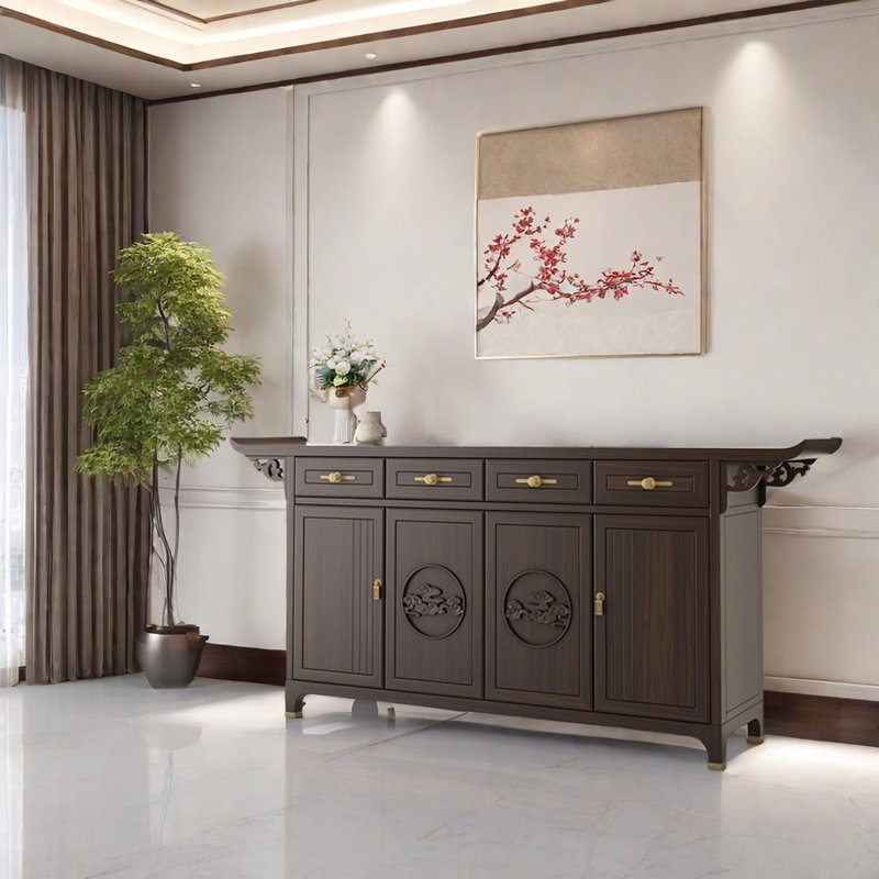 Nouveau buffet en bois massif de style chinois