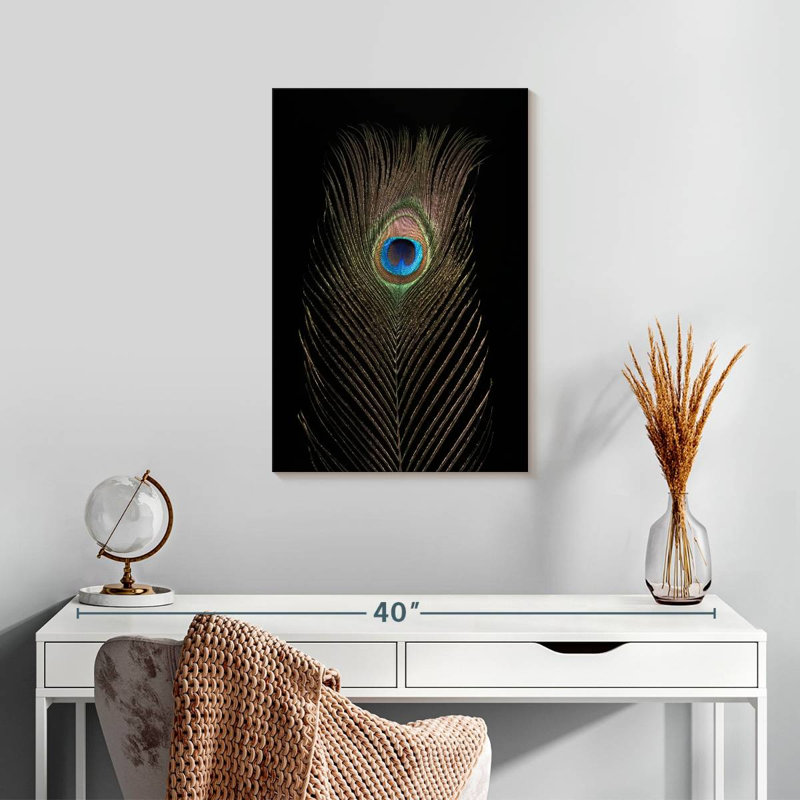 Brampt Posh Peacock Feather, 24" H x 16" W