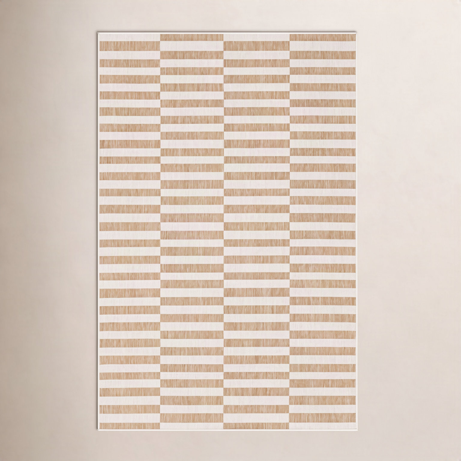 Robinson Taupe Ivory Outdoor Rug, Rectangle 5'1" x 8'