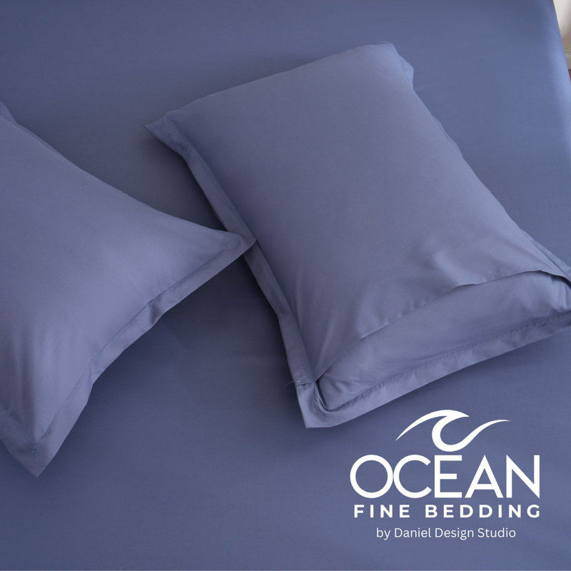 OCEAN FINE BEDDING Duvet Cover, Blue, Twin Duvet Cover + 1 Queen Sham