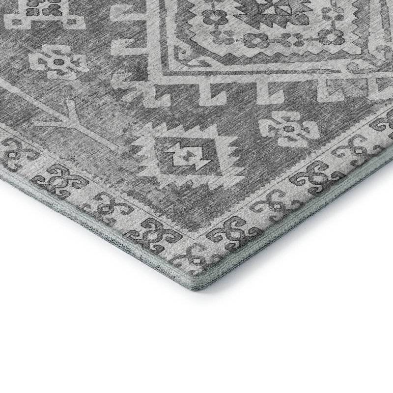 Premium Machine Washable Driessen AMF73 Ash Rug, Rectangle 10' x 14'