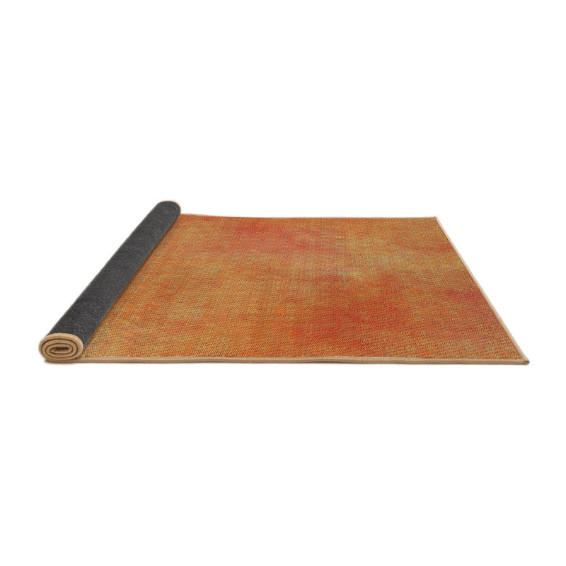 Tapis orange tissé à la machine, Rond 3 pi