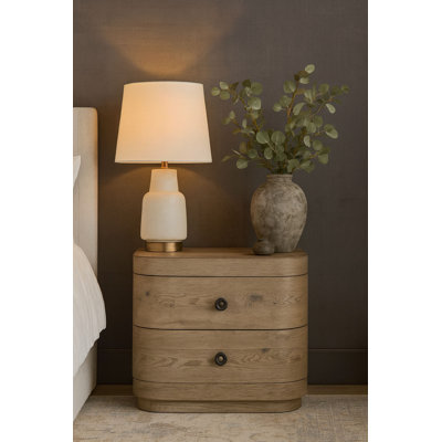Large 2-Drawer Nightstand In English Knotty Oak