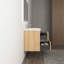  Meuble-lavabo mural simple de 42 po avec dessus en pierre de résine blanc brillant pour petits espaces, maison-1487549900