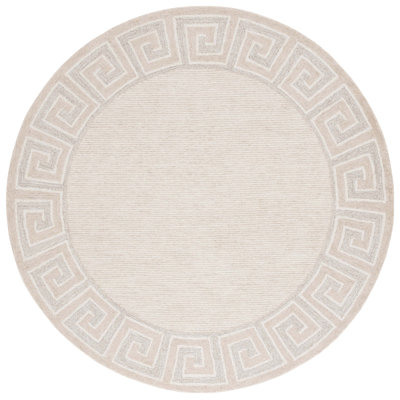 Shawnea Hand Tufted Wool Cotton Geometric Rug in Brown/Ivory