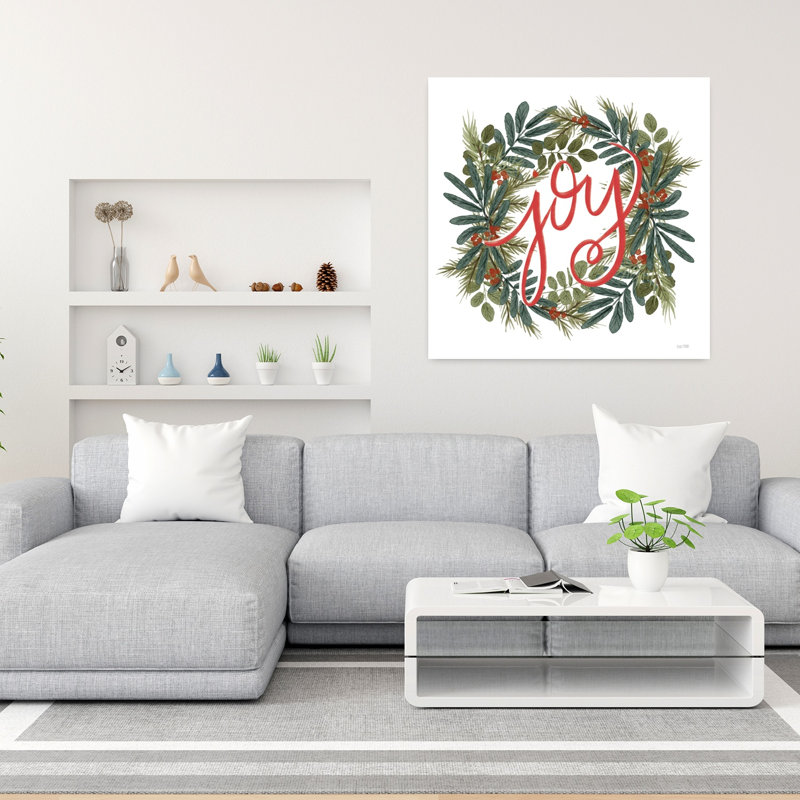 Holly Green Joy 1 Piece Wrapped Canvas Wall Art, 91.44cm H x 91.44cm W