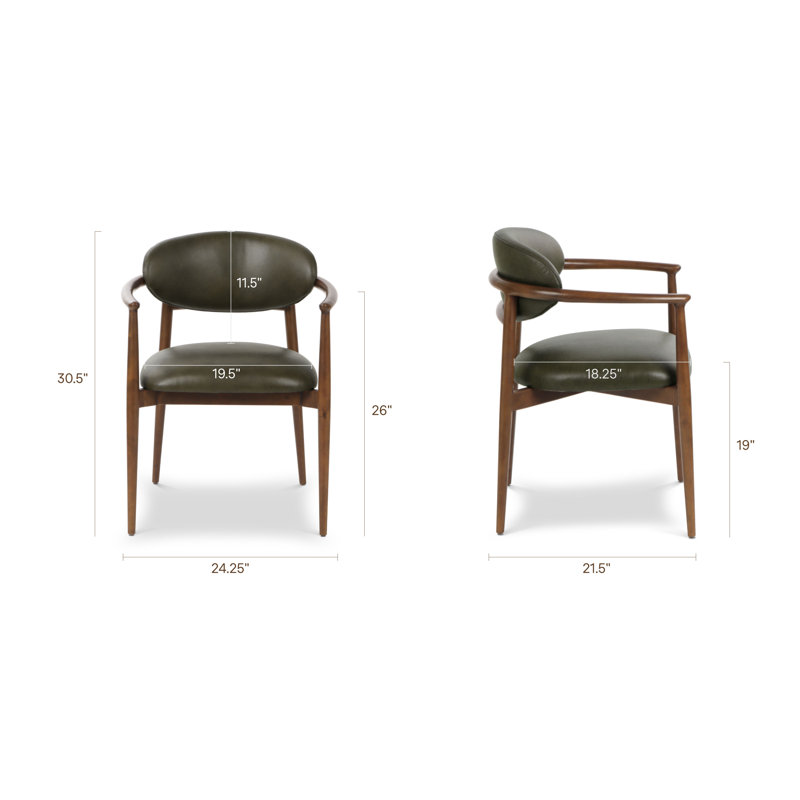 Chaise en bois véritable Riven, Vert antique