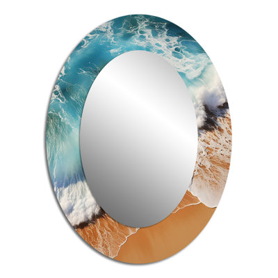 Miroir mural tropical Tropical Vue aérienne III - bleu