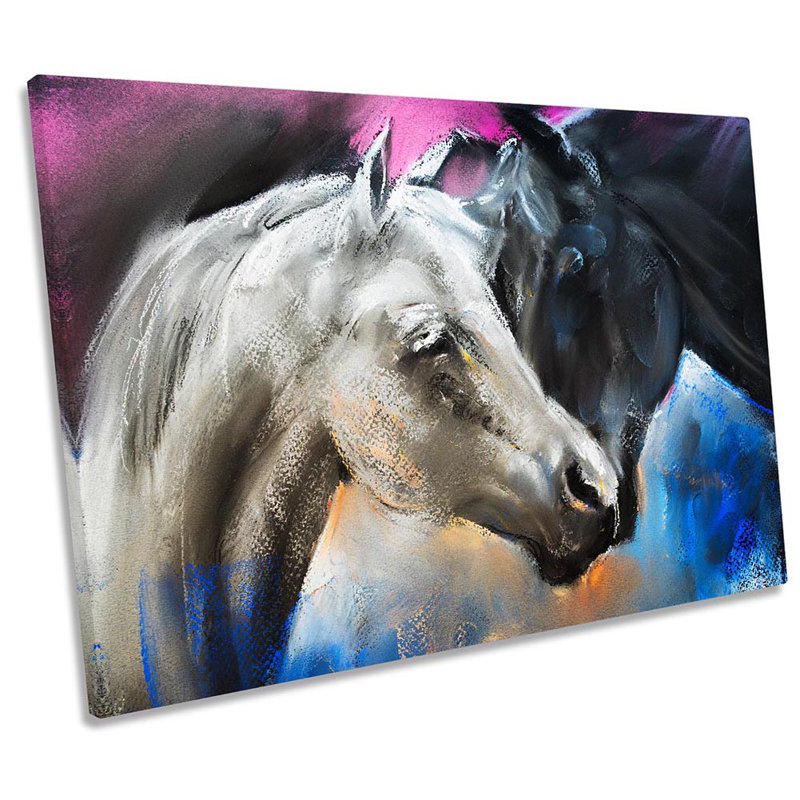 Horse Repro Paint - Wrapped Canvas Print, 81.3cm H x 121.9cm W x 4cm D