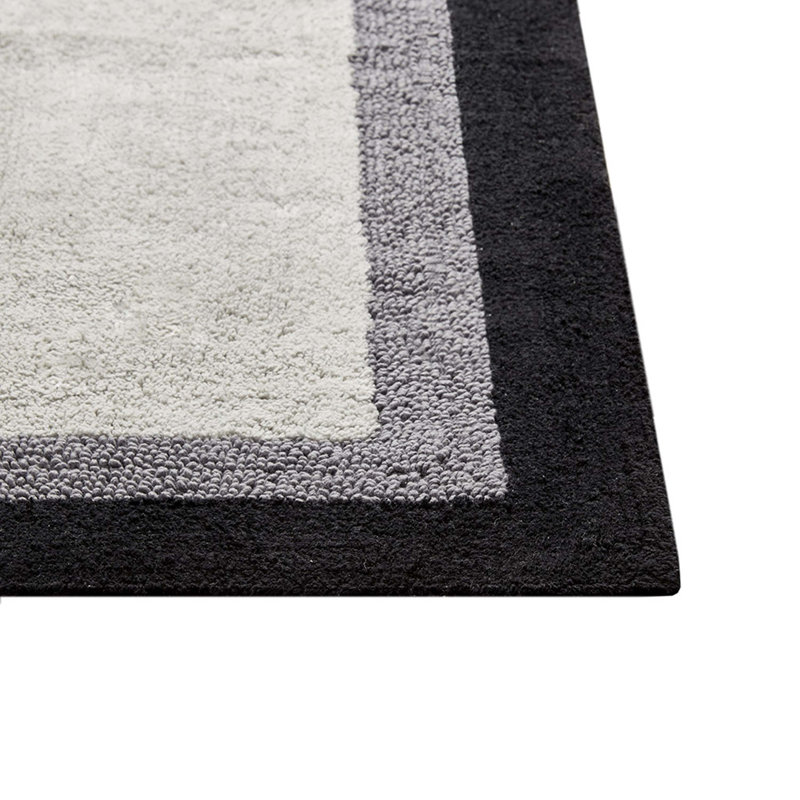 Tapis de bain en coton touffeté antidérapant, Simple - L 20 po x l 30 po, Noir
