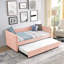 Lit de jour avec lit gigogne escamotable et capitonné, taille simple, tissu Boucle (83 po x 43 po x 29,5 po)-493685479-493685473