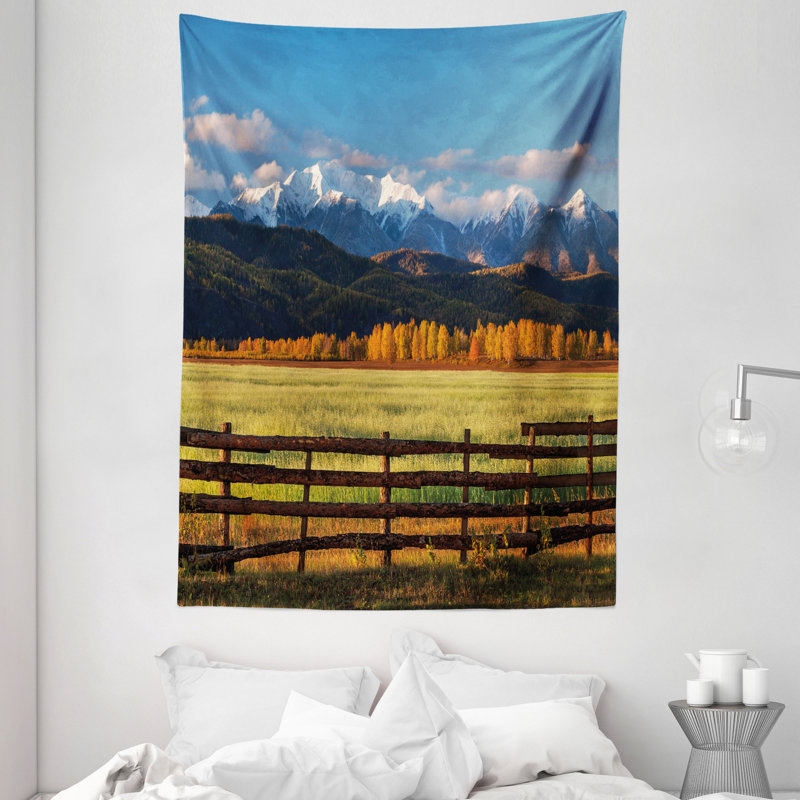Tapisserie en polyester recouverte de neige, H 80 po x l 60 po