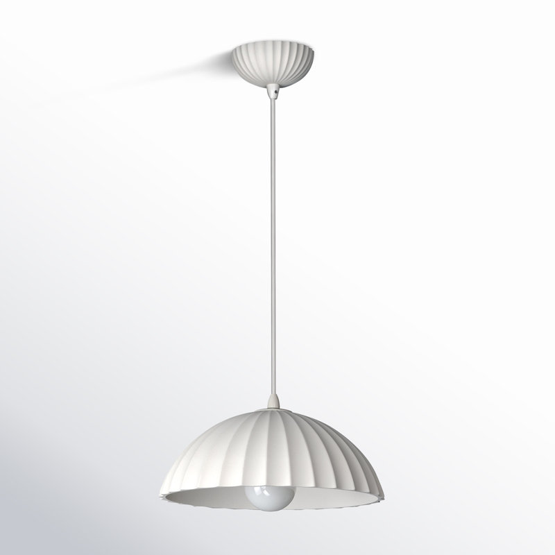 Calcott 1 - Light Chalk White Dome Pendant, 5.25" H x 13.75" W x 13.75" D