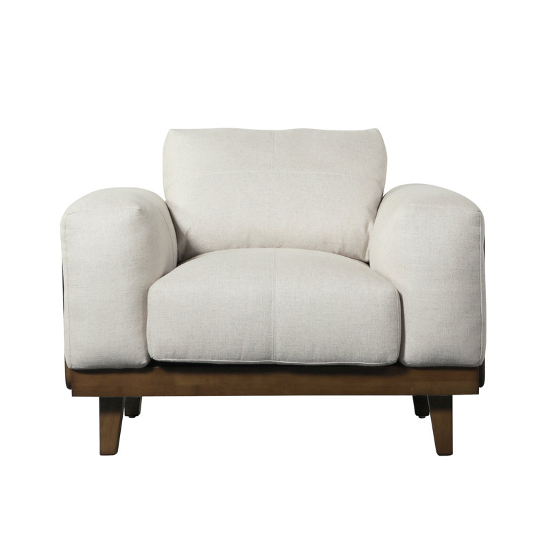Fauteuil club en polyester 31 po Taneal, Ivoire