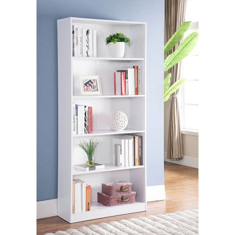 Bibliothèque standard Gordillo, Blanc, (5 tablettes) H 70,75 po x l 31 po x P 11,5 po