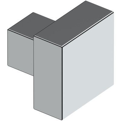 KS125U26 BOUT À CARRE MODERNE, 1-1 / 4 po x 1-1 / 4 po, laiton massif en chrome poli