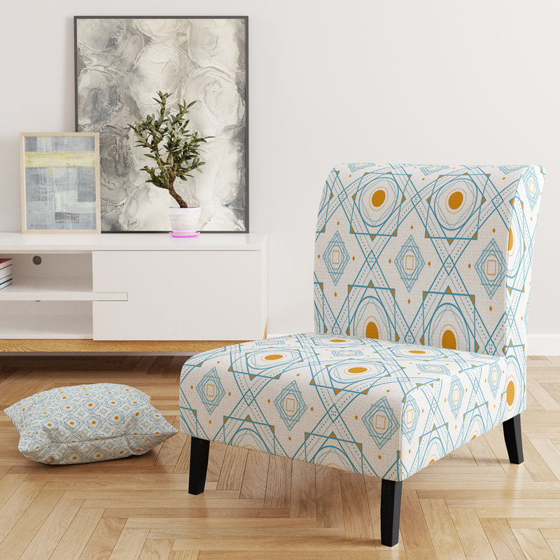 Fauteuil de chambre rembourré en velours rétro Mid-Century en orange et bluye