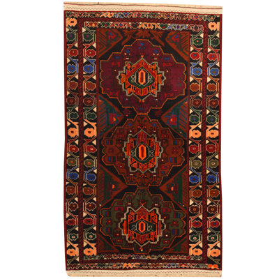 Tapis bleu marine / bourgogne Hartstein