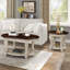 Ensemble de tables basses 3 pièces avec table basse ovale et deux tables de bout - Beige et espresso