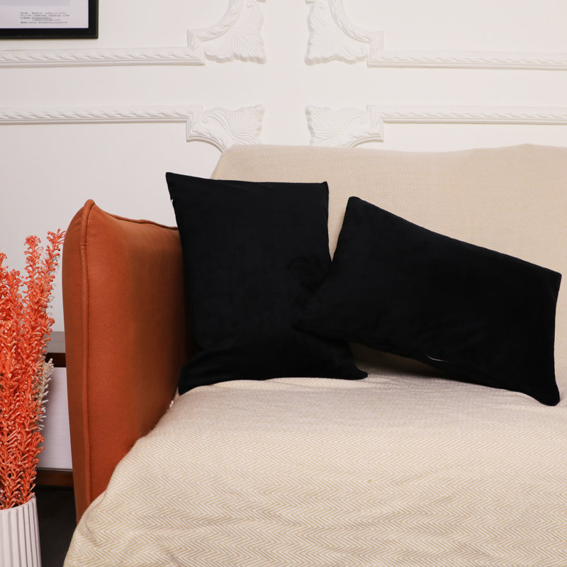 Velvet Pillowcase - Set of 2, King, Black