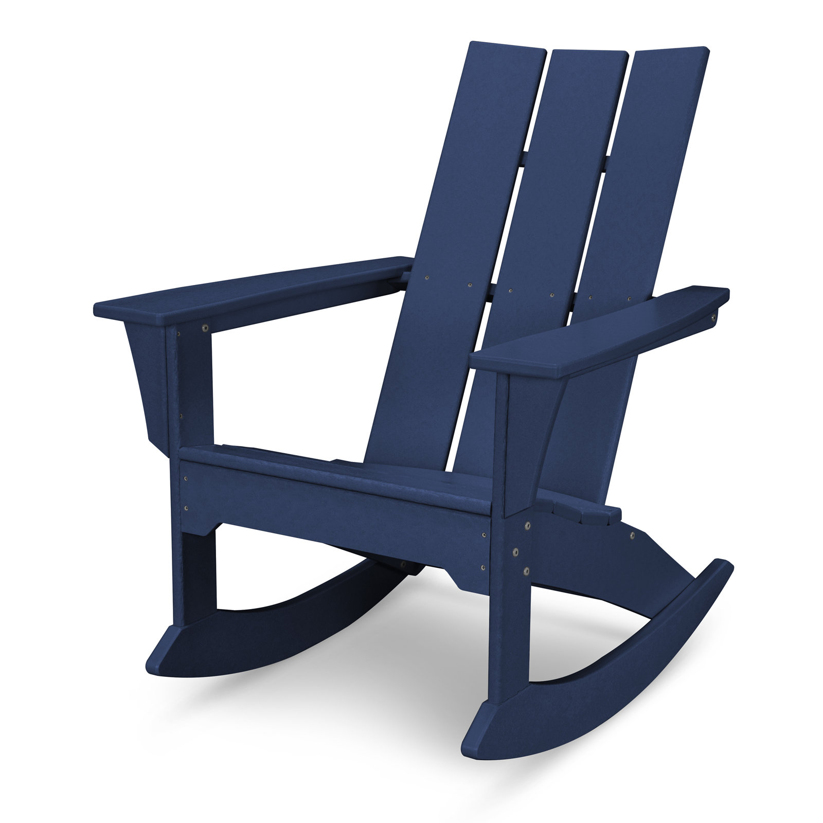 POLYWOOD® Modern Rocking Adirondack Chair, Navy