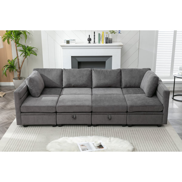 Ebern Designs Toxi 8 - Piece Upholstered Sectional & Reviews | Wayfair