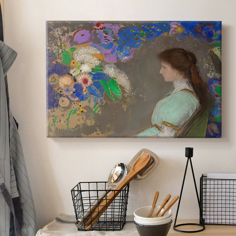Portrait de Violette Heymann - Odilon Redon - Toile tendue avec châssis - 1910, 8 x 12