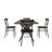 Devan 70" Iron Metal Base Dining Table And X-Back Metal Chairs Set - Table And 4 Chairs-427966052-427965981