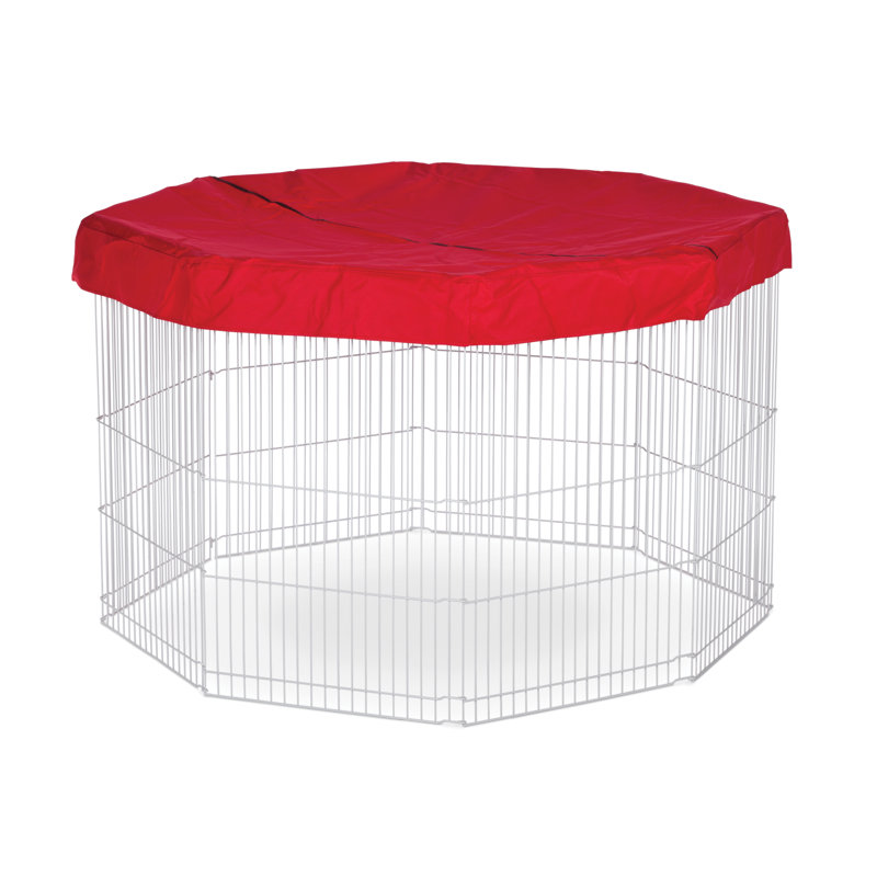 White Metal 8-Panel Small Animal Playpen