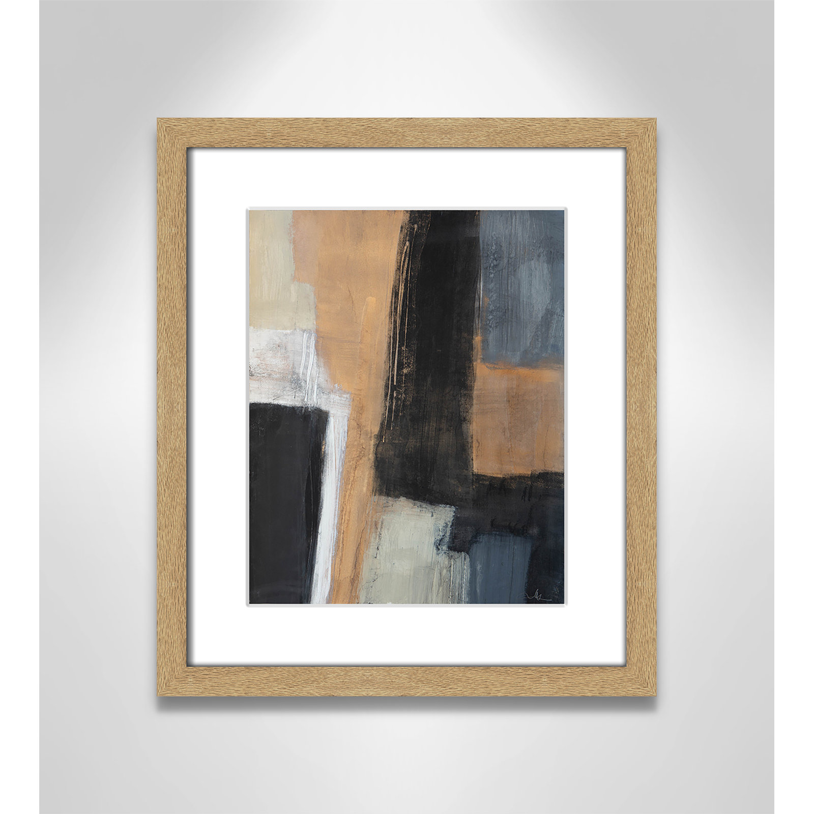 Metallic Slate I by Casa Fine Arts, Natural Woodgrain Picture Framed, 15" H x 13" W x 1.25" D