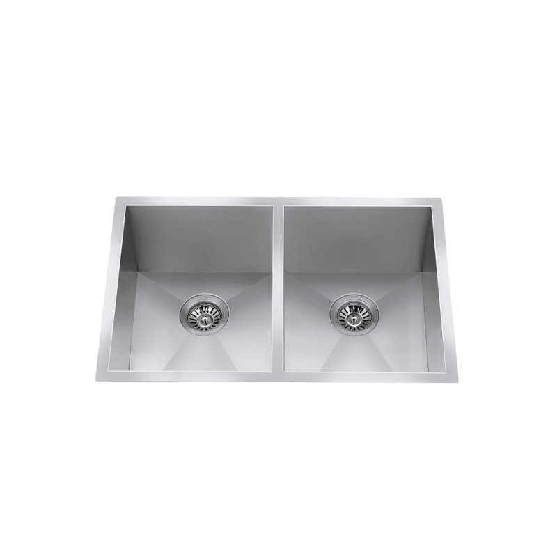 Évier de cuisine à double cuve encastrable L 29 po x l 19 po avec accessoires