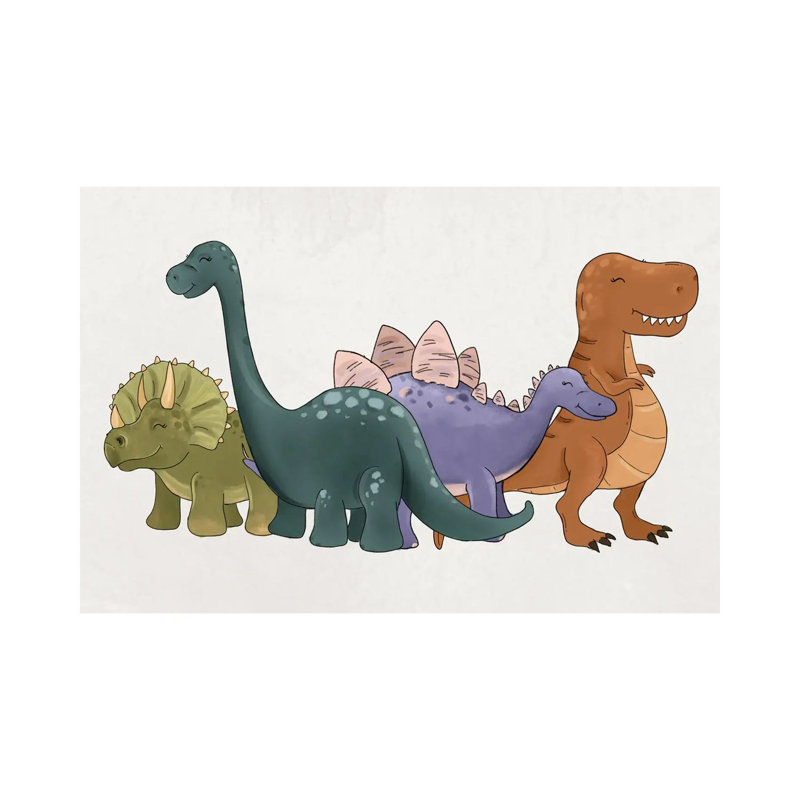 Dinosaur Friends by Katie Bryant - Wrapped Canvas Gallery-Wrapped Canvas Giclée, 20.32 cm H x 30.48 cm W