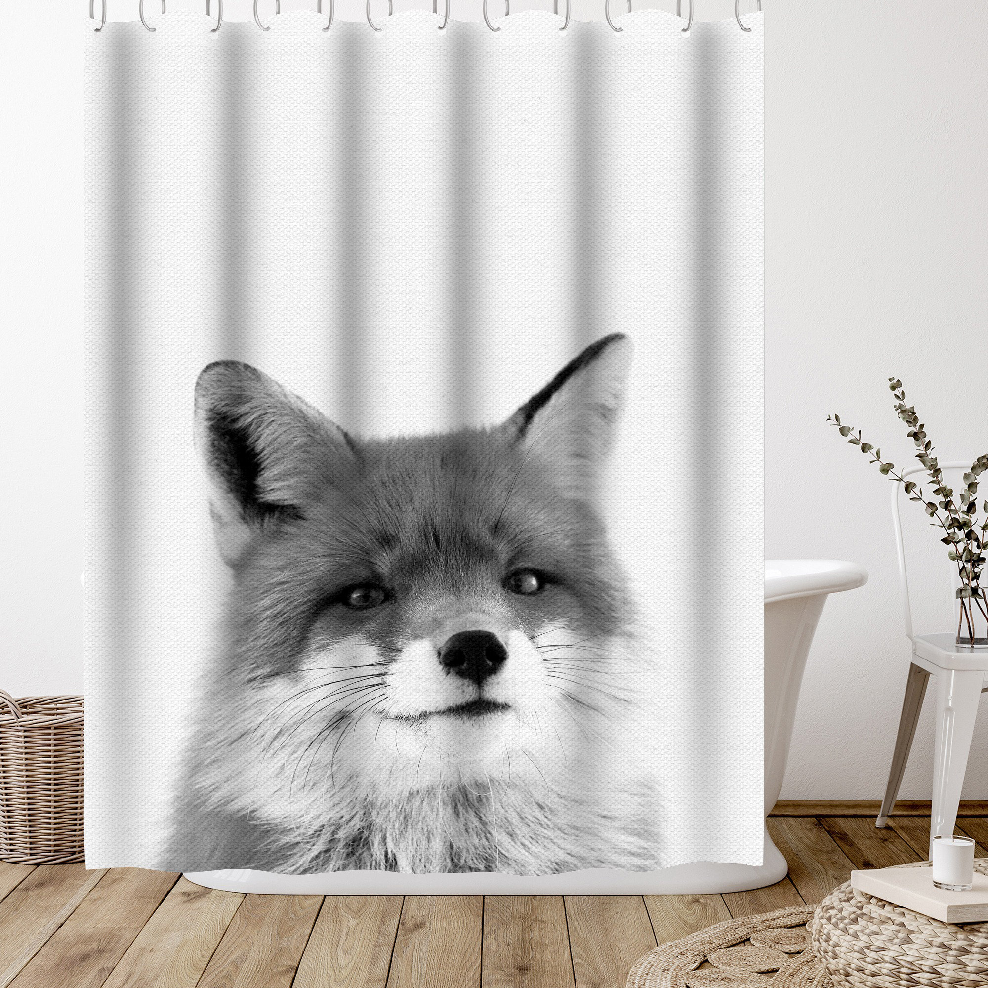The Twillery Co.® 71 x 74 Shower Curtain, Little Fox by Sisi and Seb
