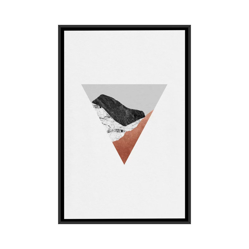 «Geometric II», impression sur toile, H 60 po x l 40po x P 1,5 po, Toile avec cadre noir, Pas de tapis