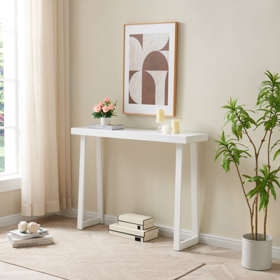 Console moderne étroite en bois 36 pouces pour vestibule ou salon, canapé mince pour couloir ou canapé derrière - blanc
