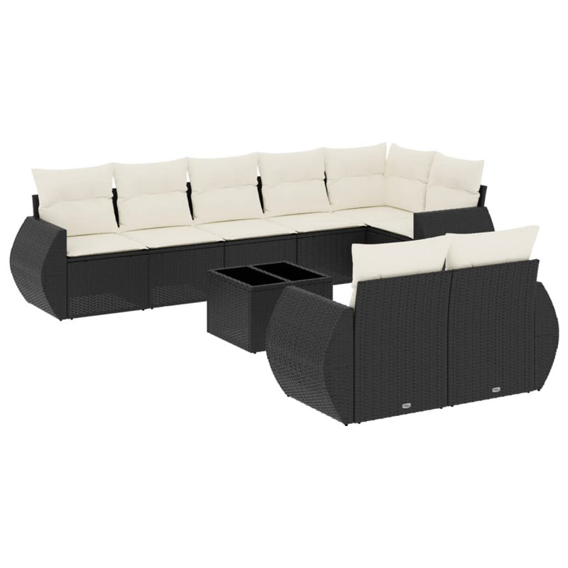 Vidaxl Garden Sofa Set Black, Cream White